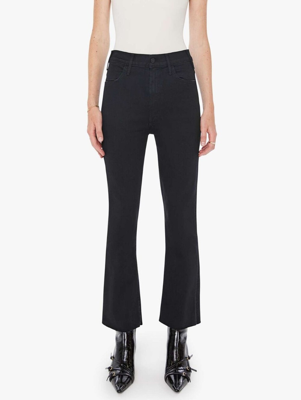 Mother The Hustler Ankle Fray Jeans In Not Guilty